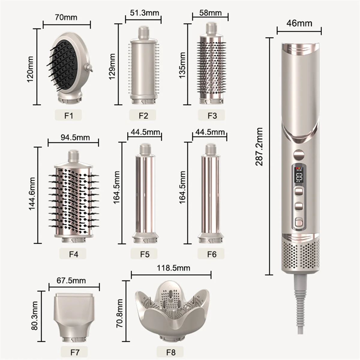 Folding Hair Dryer Negative Ion Home Hot Air Comb Set Wind Salon Hair Styler Tool Professional Hair Dryer EU Plug,A 5