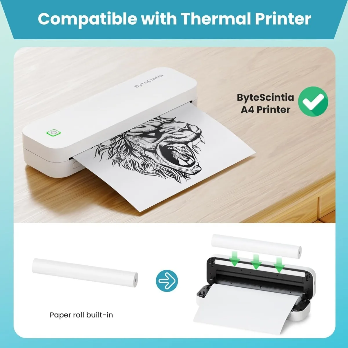 A4 Thermal Paper Rolls 210*30mmBPA Free for A40/MT810/F1S/F2S/ATS886 Mini Wireless Bluetooth Portable Printer