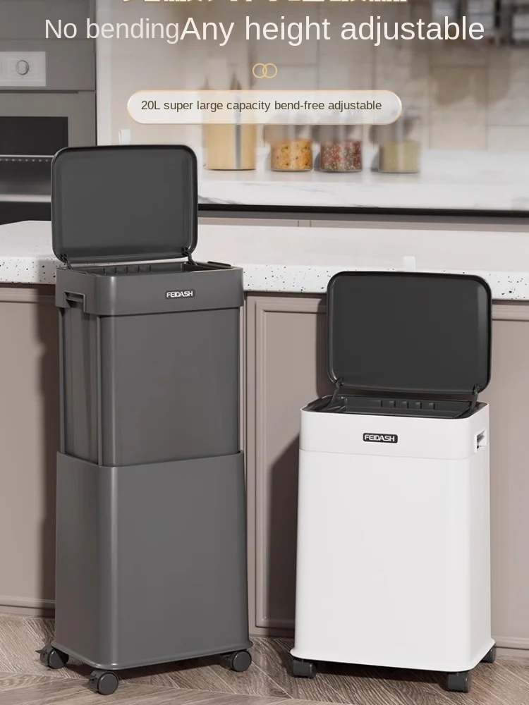 Large Capacity Kitchen Removable Trash Can with Covered