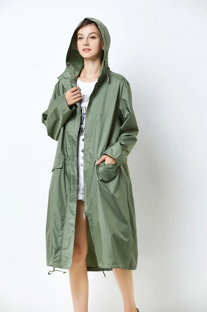 

New Loose Thin Windbreaker Solid Color Printing Raincoat Outdoor Travel Adult Male And Female Couples