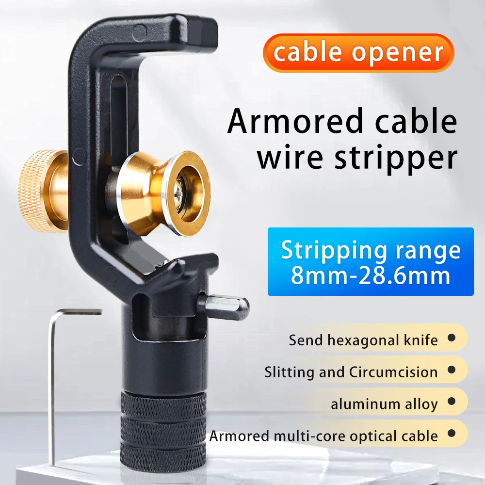 Armoured Cable Stripping Knife Slitting Ring Cutting 8-28.6mm Multi-Core Fibre Optic Cable Sleeving Tool Sheath Opener