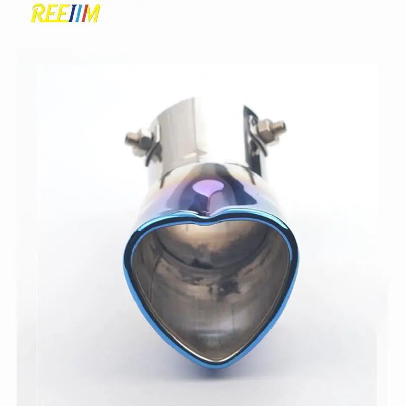 Pair heart shaped exhaust tips rolled edage 1.9" inlet 6" long