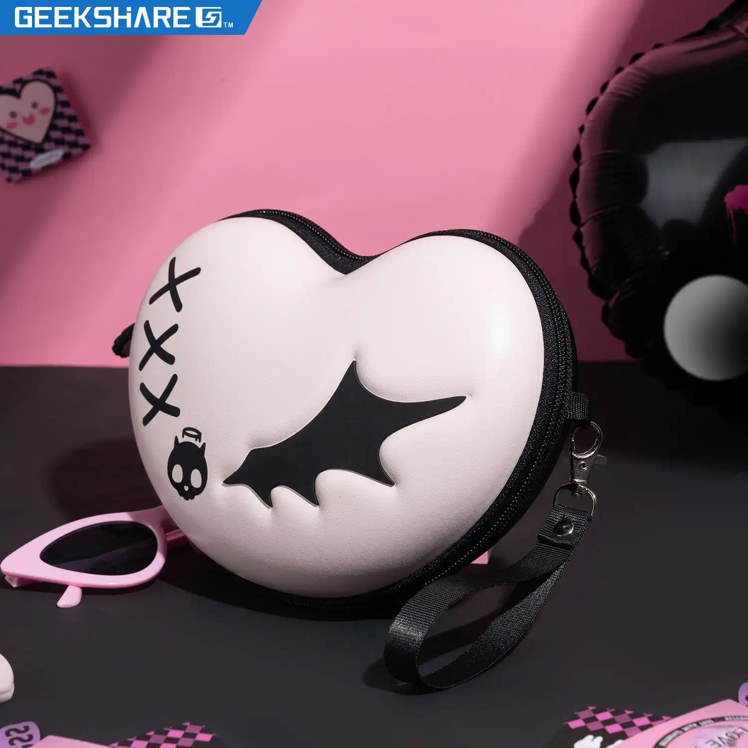 Custodia Protettiva Per Joystick Geekshare Sweetheart Skull Hard Shell Per Playstation 5, Ps4, Switch Pro E Controller Xbox