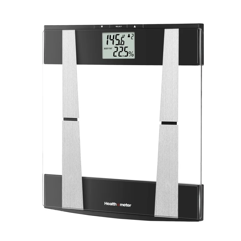 

Health o meter Body Composition Weight Tracking Digital Scale, 400 lbs Capacity, LCD Display, Glass Platform, 4 Users, Clear, Bl