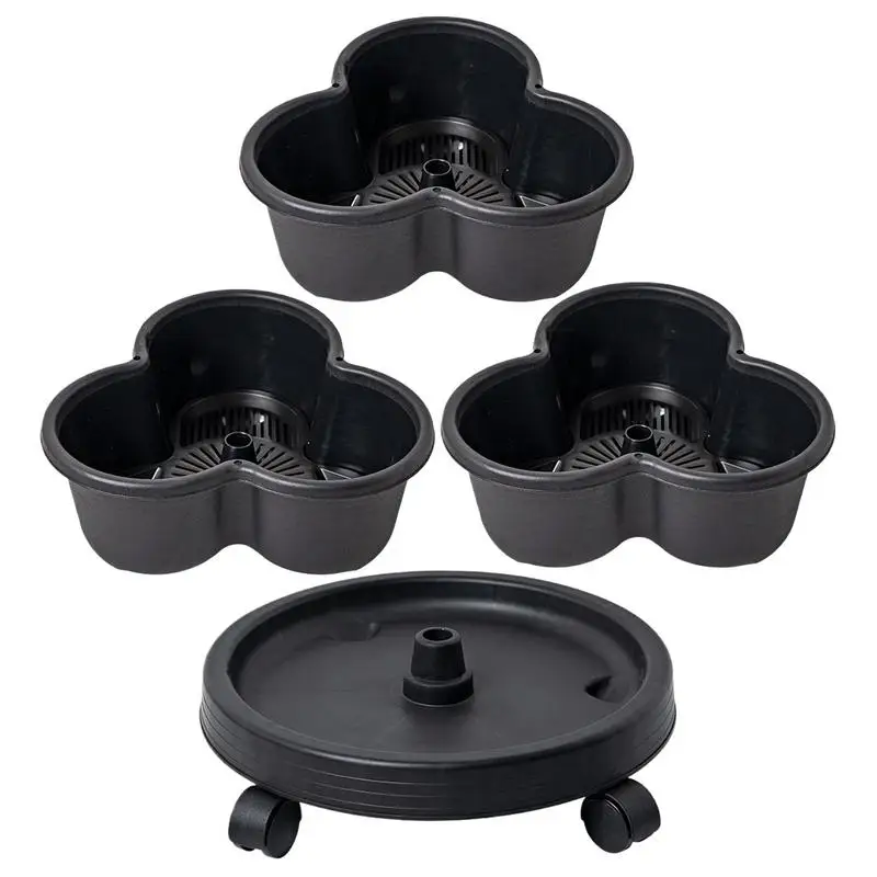 3 Tiers Vertical Tower Stackable Pot Strawberry Planter Tower for Home Garden Herb Flower Vegetable Cultivation Flower Pot 4pcs