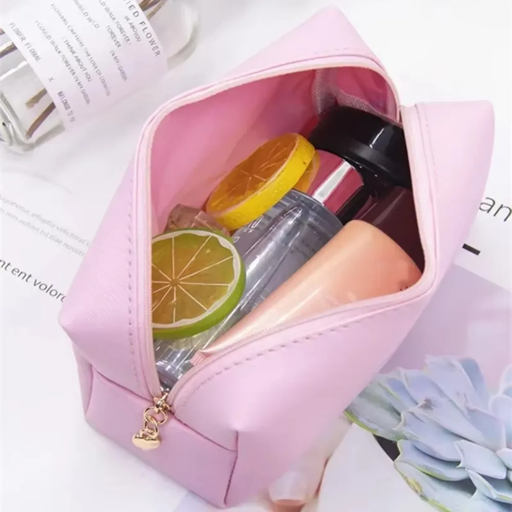 Girls Cosmetic Bag for Makeup PU Leather Make Up Organizer Case Handbag Women Travel Toiletry Storage Pouch Make Up Case