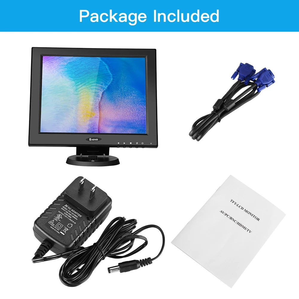 Eyoyo 12 Cal mały telewizor HD Monitor gamingowy z BNC VGA AV wejście HDMI 800x600 Mini przenośny System CCTV ekran LCD z głośnikiem