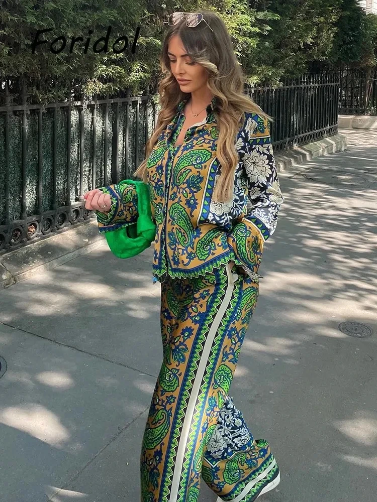 Summer Women Wide Leg Pants High Waist Elegant Long Sleeve