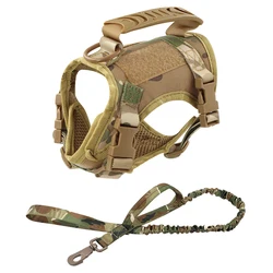 Escape-Proof Tactical Cat and Small Dog Harness with Soft Mesh and Control Handle (Camouflage set)