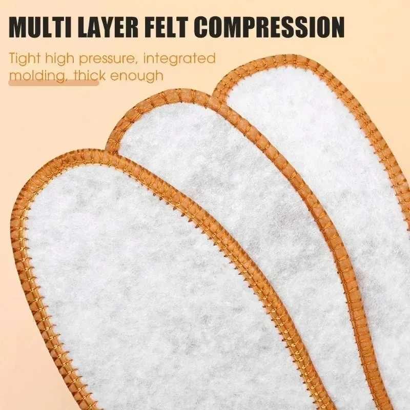 Thicken Cashmere Insoles Winter Plush Warmth Cold-proof Snow Boots Unisex Shoe Pad Soft Fluffy Insole Deodorant Shoe Accessories