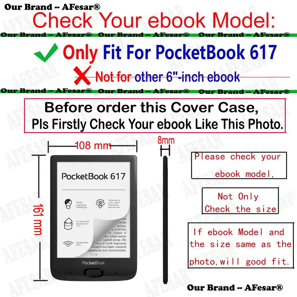 para Pocketbook 617 Capa Escudo Mais Novo Leitor Flagship Capa Protetora para Pb617 Pele Mais Filme Protetor 2023 Novo - Imagem 3