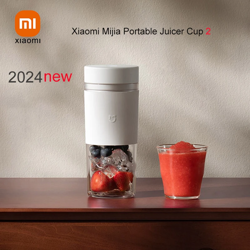 2024 New Iconic Brand MIJIA Portable Juicer 2, 300ml Cordless Electric Juicing Cup Mini Smoothie Blender Fresh Juice Maker Machine