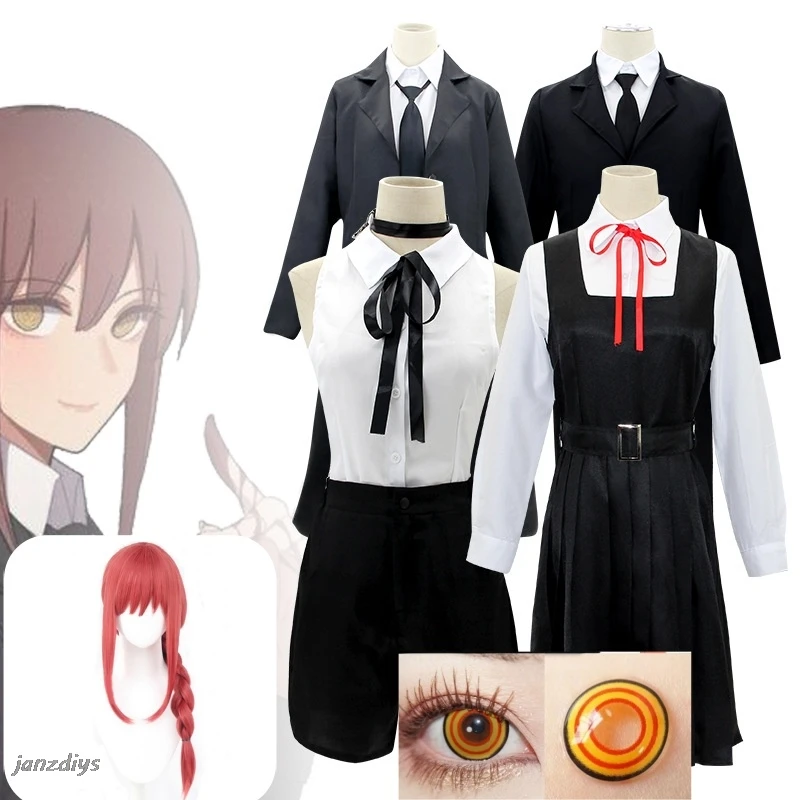 

Makima Cosplay Costume Anime Chainsaw Man Makima Cosplay Costumes Wig Trench Shirt Tie Pants Men Women Suits Halloween Uniform
