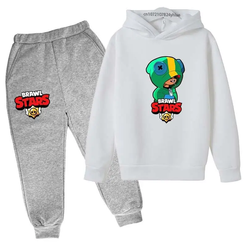 thumbnail image 1 of Conjunto de 2 piezas con capucha y pantalones para niños y niñas, chándal con estampado de juego de moda para primavera y otoño, de 3 a 13 años, trajes clásicos de anime, 1 of 5