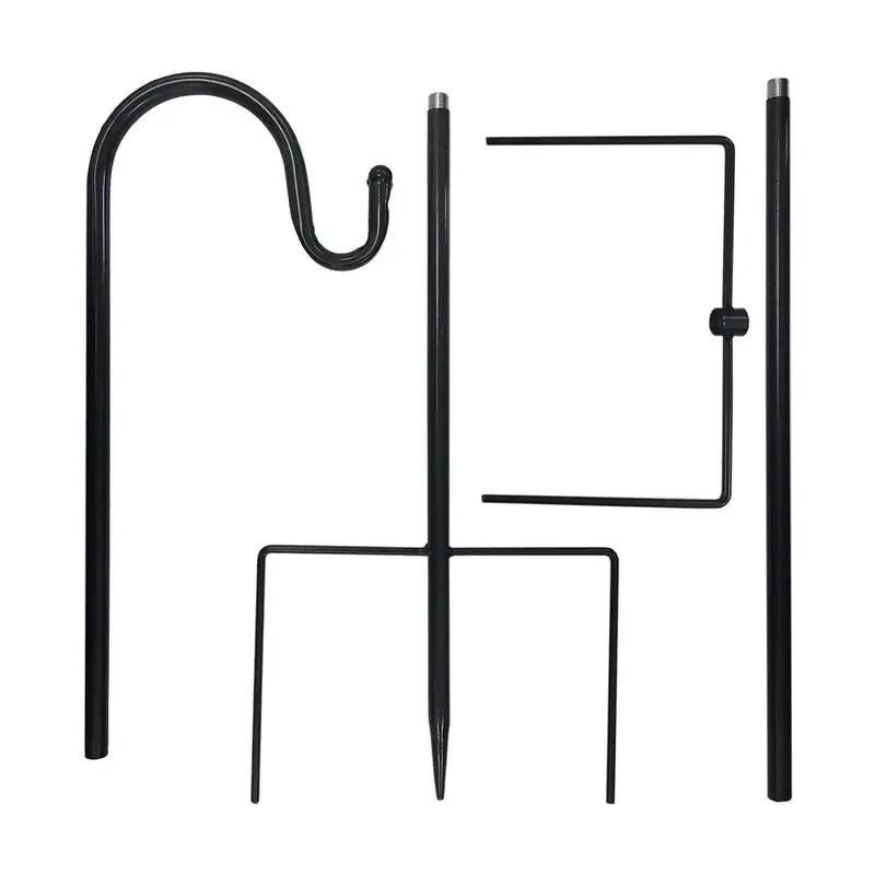 Basket Wall Hanging Flower Pot Holder Hanger Shepherd Hooks Garden Ground Plant Stand Lantern Stake