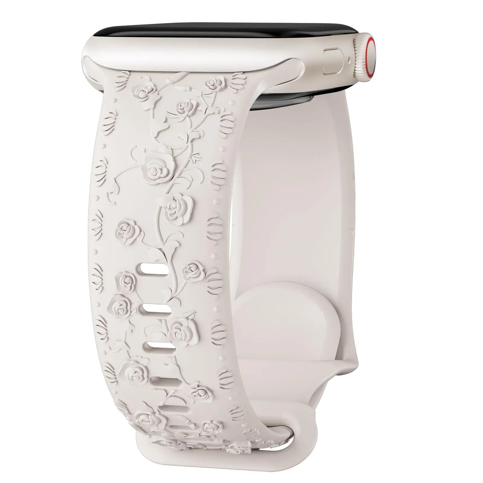ตัวเลือกสินค้า สายรัด Apple Watch ดอกไม้แกะสลัก 42-46 มม. Correa สวยหรู