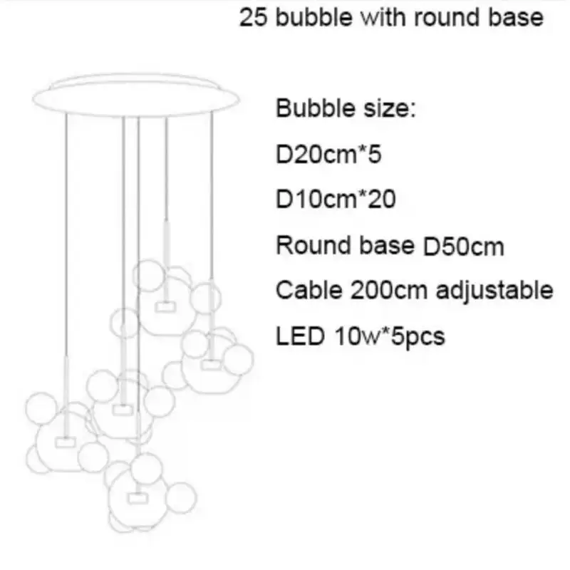 Modern Transparent Glass Ball Bubble LED Pendant Lighting Living Room Kitchen Dining Room Interior Decoration Lighting lantern pendant light Pendant Lights