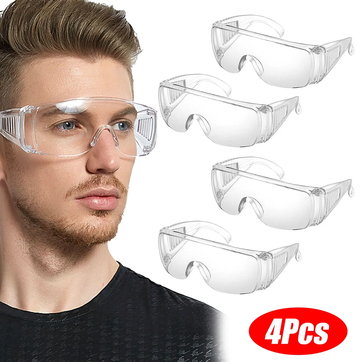 Stylish Clear Safety Glasses Surgery Patient Protection Lenses Prescription Goggles Ansi Z87 Anti Fog Dust Lab Industry Working protective goggles,protective glasses