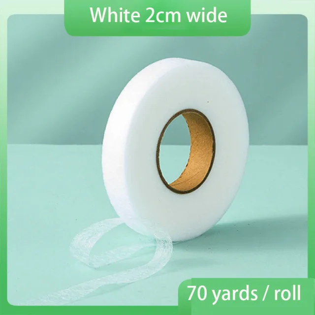 70 Yard White Double Sided Sewing Accessory Adhesive Tape Cloth Apparel Fusible Interlining DIY Accessories Patchwork Lining Fab white 2cm