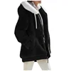 Autumn Winter Fashion Women's Coat New Casual Hooded Zipper Lady Clothes Cashmere Female Fleece Jacket Solid Color Ladies Coats 2