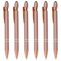 1/3/5pcs Rose Gold Ballpoint Pen with Stylus Tip 2-in-1 Stylus Gel Pen Business Signing Pen Kawaii School Office Accessories 1