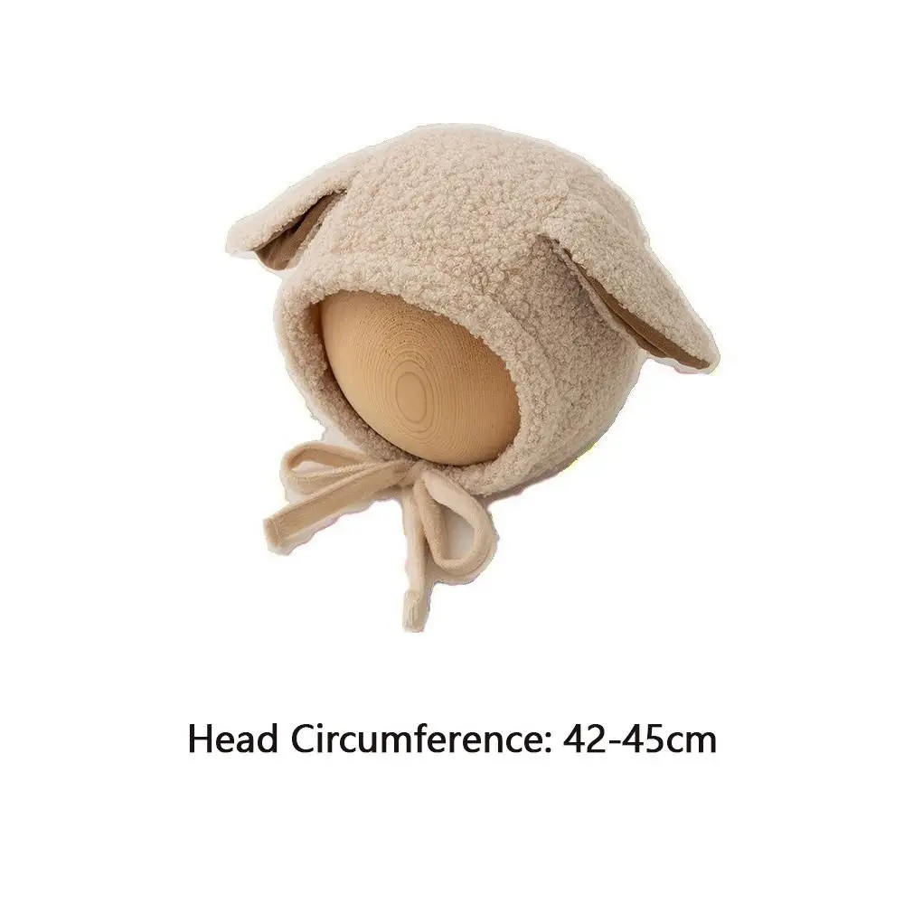 Lamb Fleece Baby Ear Protection Hat Beige Winter