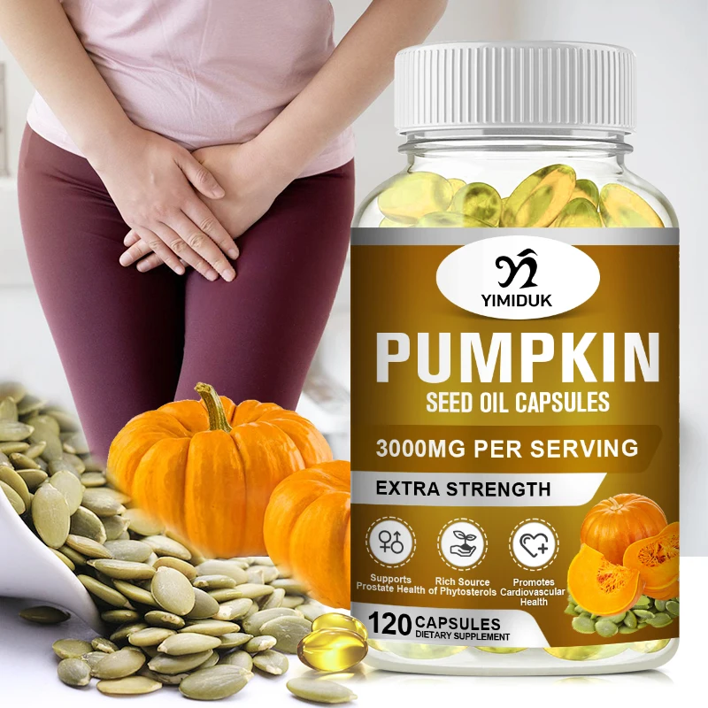 Pumpkin Seed Oil Capsules for Hair Growth Supports Urinary, Bladder & Prostate Health Promotes Cardiovascular Health