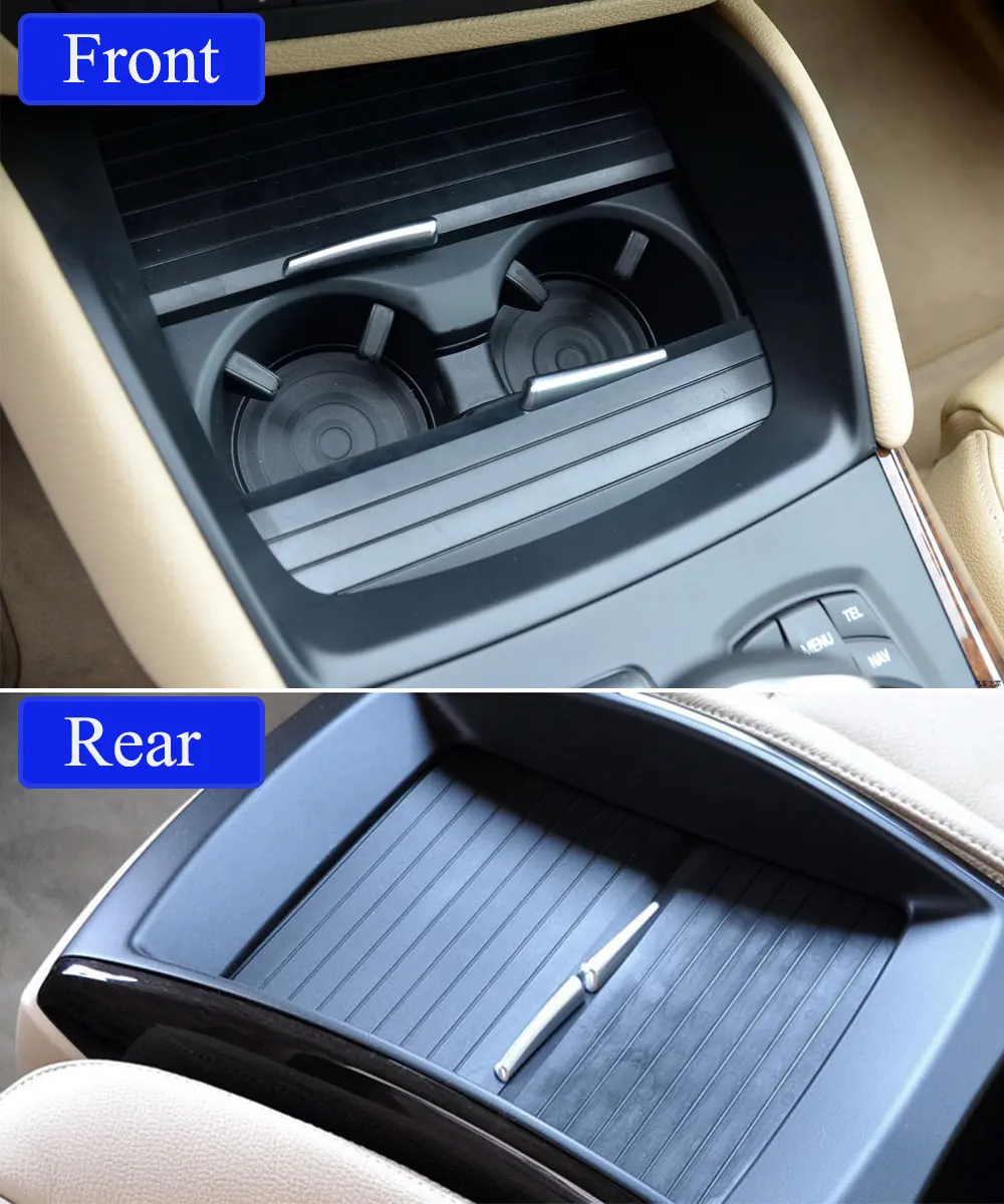 Für BMW X5 X6 E70 E71 E72 Front Konsole Getränkehalter Schiebefenläden Abdeckung Trim Center Rollo Abdeckung Ersatz 2007-2014 – Detail 3