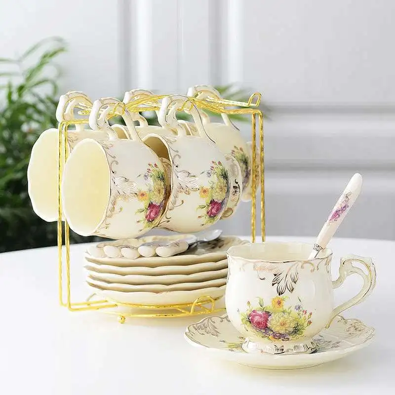 

Coffee cups, English afternoon tea cups, black tea, European tea sets, ceramic cups, household cups, elegant tea cups