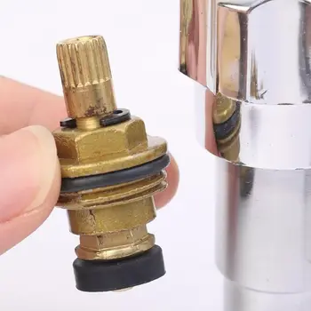 6 ชิ้น G1/2 "ก๊อกน้ําวาล์ว Core ทองเหลือง Quick Tap วาล์วทองแดง Universal เปลี่ยน 20 ฟันก๊อกน้ําตลับหมึกอุปกรณ์ห้องน้ํา 2