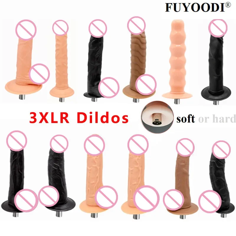 Soft Silicone Anal Dildos with 3XLR Connerect for Automatic Sex Machine Adult Love Machine Accessories for Women Couple Sex Toys