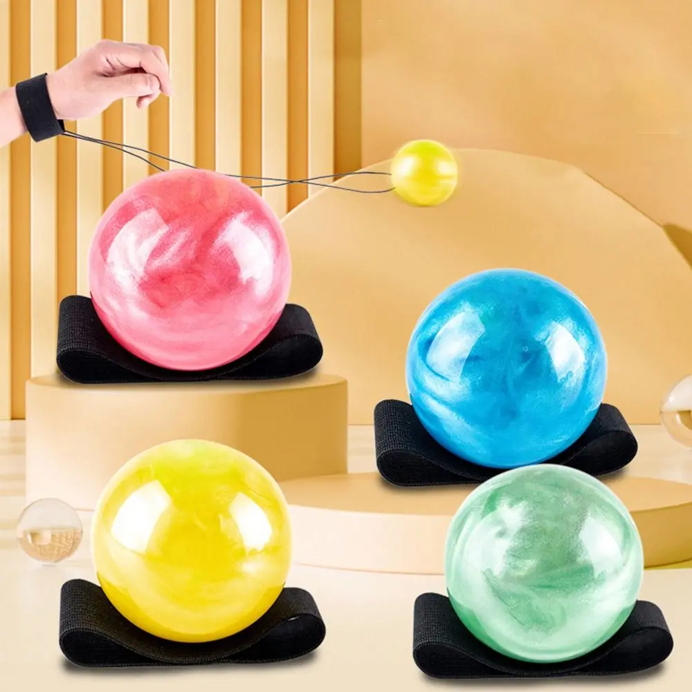 Rubber Return Sponge Ball Game Exercises Hand Throw Back Ball Wrist String Bounce Ball Nylon String Elastic Rubber Hand Ball 4