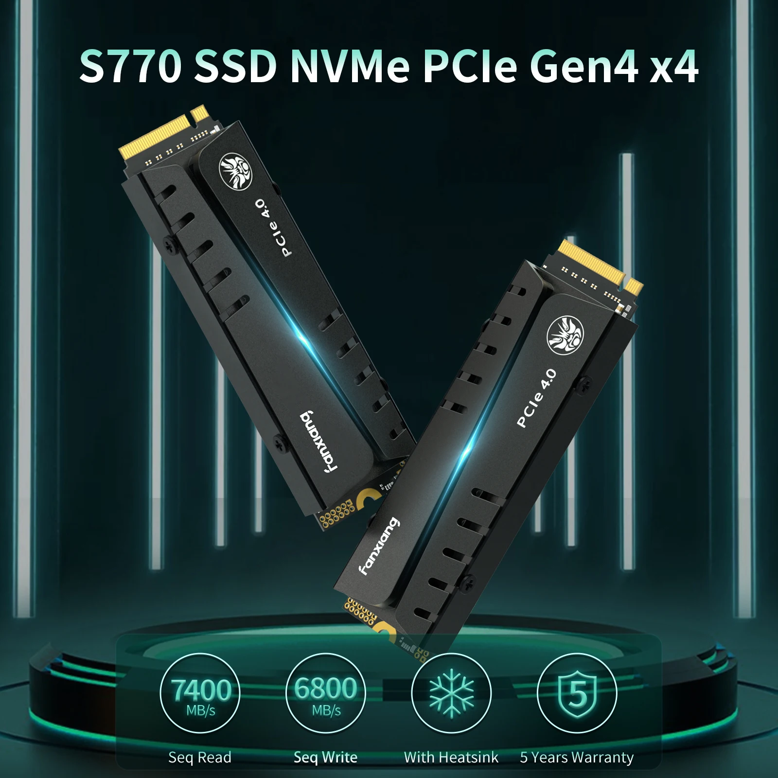 Fanxiang-unidade de Estado Sólido Interna para Desktop Disco Rígido Ssd S660 S770 S880 Ssd Nvme m2 Pcie4.0 x 1tb 2tb 4tb Playstation Ps5 - Imagem 3