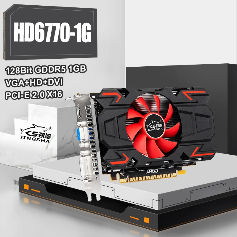 HD6770 Graphics Card PCIE PCI-E X16 2.0 1GB GDDR5 128 Bit VGA DVI-I HDMI-Compatible Video Cards for AMD Radeon HD 6770 1G HD6750 graphics card for pc