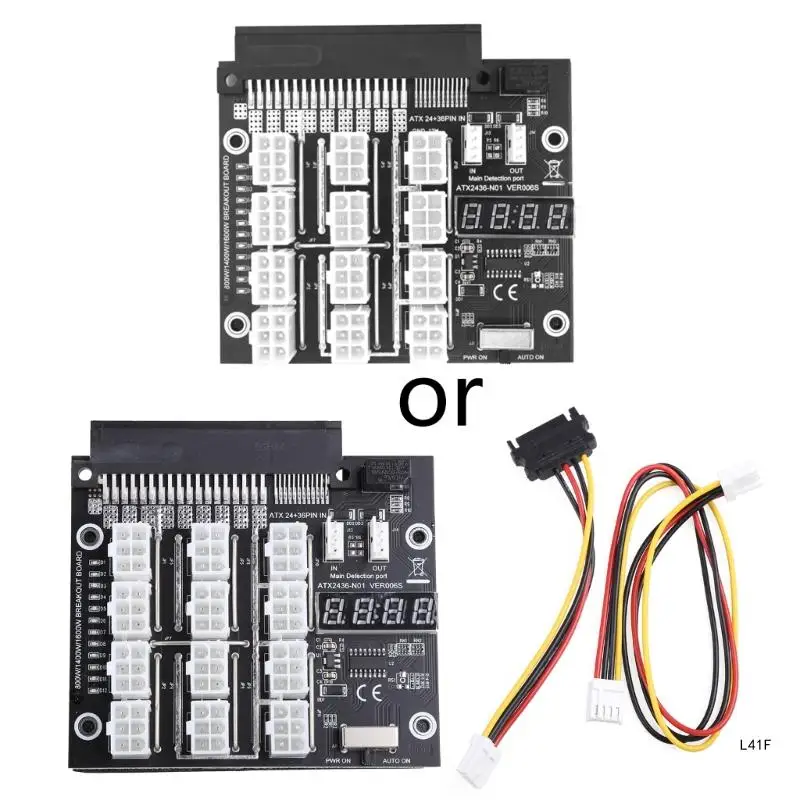 Power Supply Adapter Board 2200W to 12x 6P Power Board Support 36+24pin
