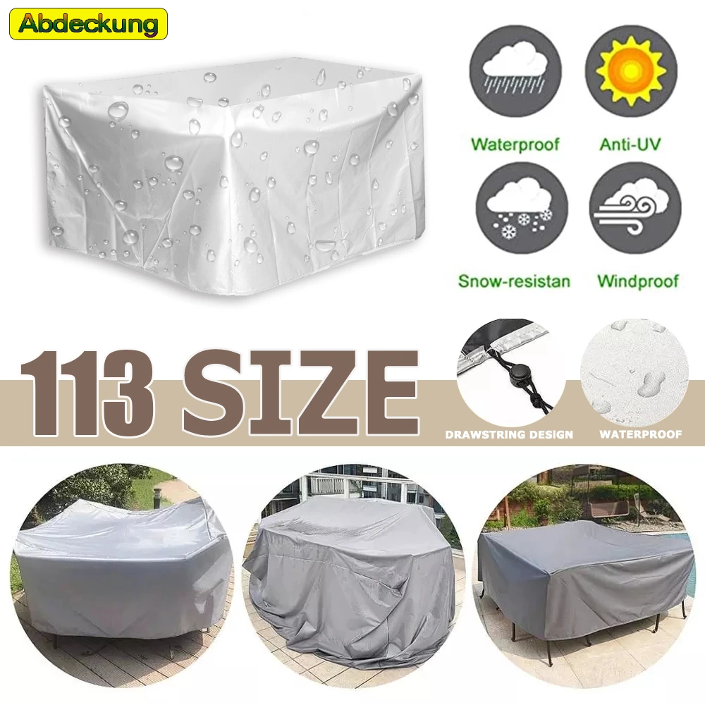 Waterproof Garden Furniture Cover Outdoor Sunshade Rainproof Dust Cover