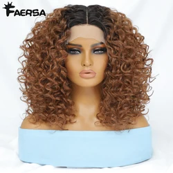 Short Afro Kinky Curly Wig Synthetic Lace Front Wigs For Women Black Glueless Blonde Orange Female Heat Resistant Natural Hair