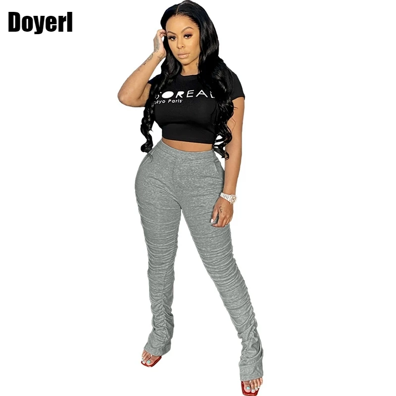 Gray Stacked Extended Sweatpants Women 
