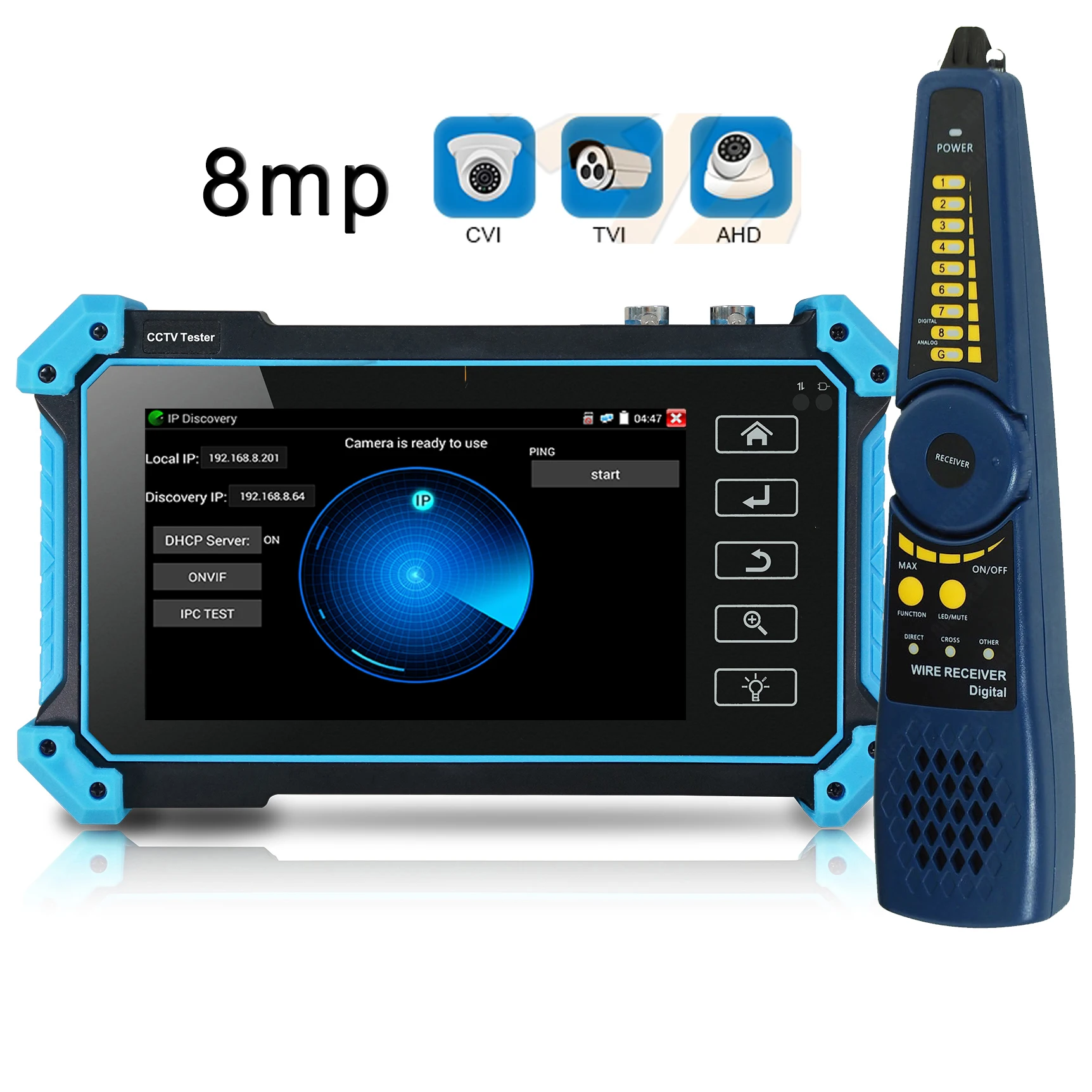 IPC-5200 Plus Full HD 8MP Ip Cvi Tvi Ahd Cvbs мониторная камера IP Discovery 5-дюймовый IPS сенсорный экран PTZ