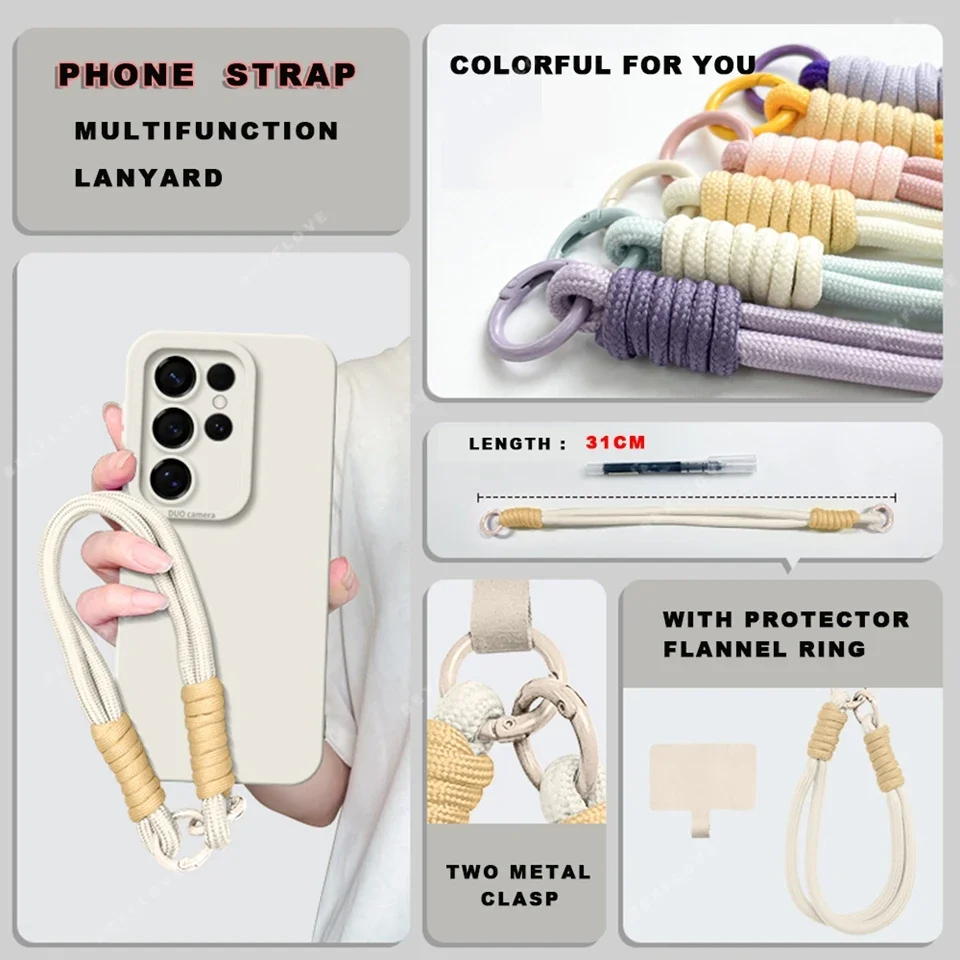 Liquid Silicone Wrist Strap Phone Case with Lanyard - Original Cover