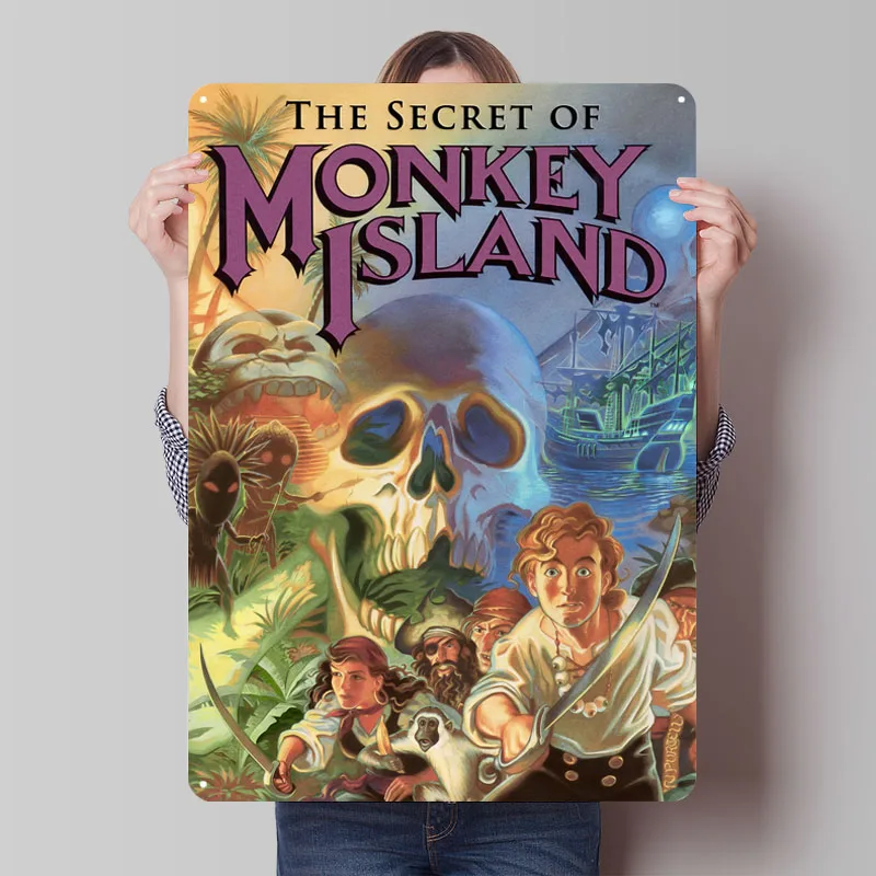 Secret Of Monkey Island Poster Game Tinplate Sign Wall Decor Custom Metal Signs for Gamer Gaming Room Decoration Man Cave Retro