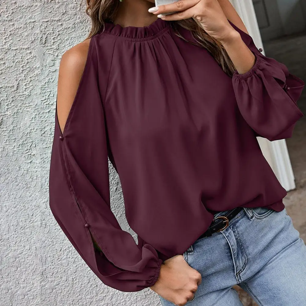 

Lightweight Trendy Fall Winter Casual Pullover T-shirt Skin-touch Loose Top Solid Color Streetwear