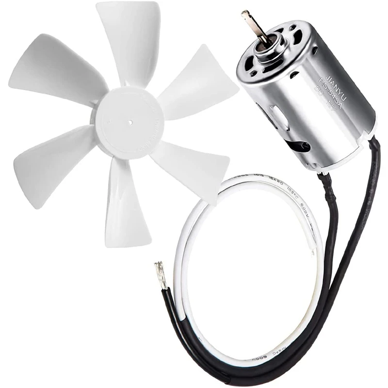 RV Exhaust White Vent Fan Blade with 12V DShaft RV Fan Motor and 2
