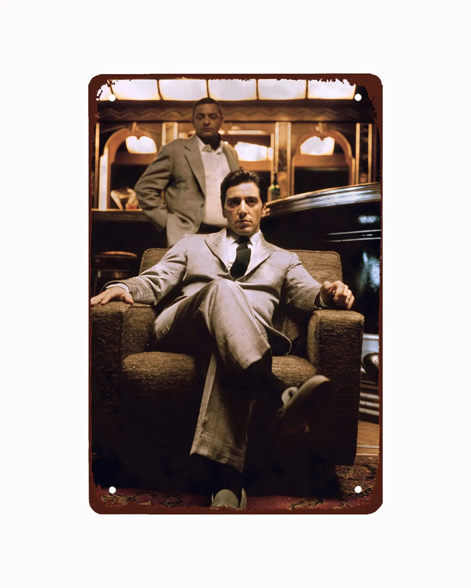 

Tin Sign The Godfather 2 Vintage Metal Tin Sign Retro Poster Design for Cafes Bar Pub Beer Club Wall Home Decor 12x8 Inch