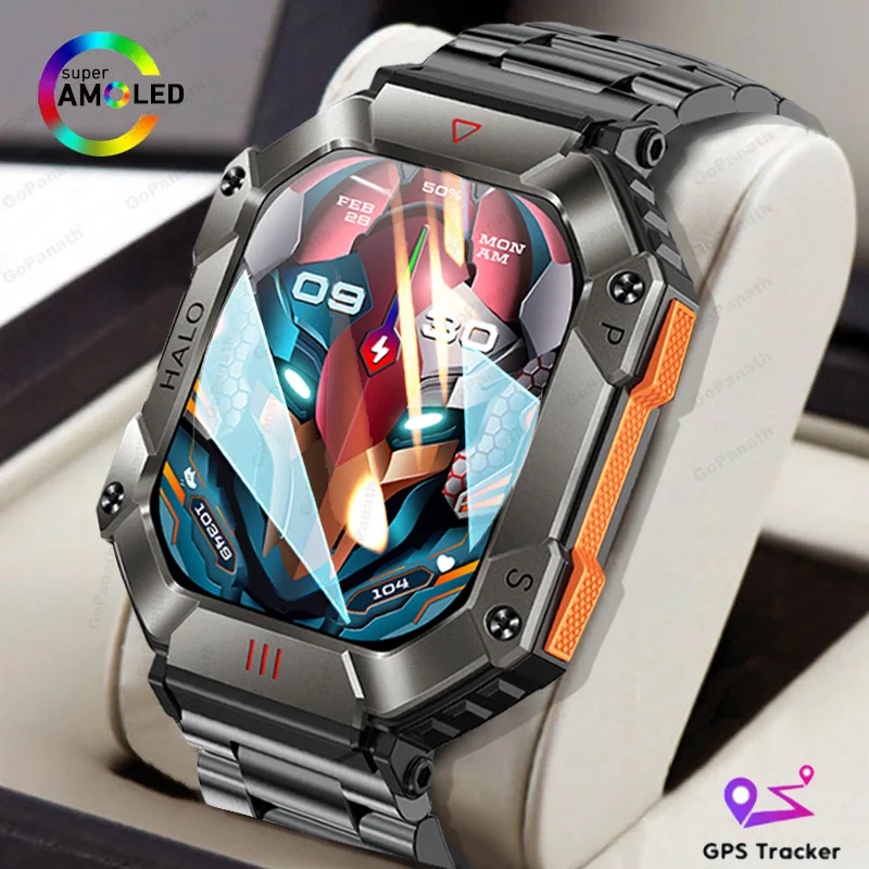 Orologio Intelligente Da Uomo Monitor Sano Militare Ai Voice Bluetooth Call Fitness Smartwatch Sportivo Impermeabile Per Ios Android Phone 2023