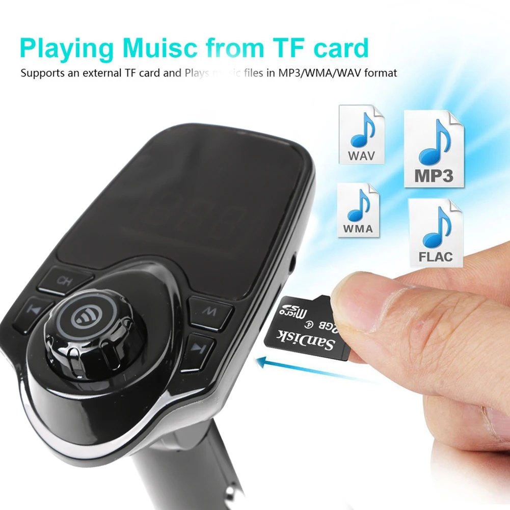 1.44" LCD Screen Car Bluetooth-compatible FM Transmitter Hands-free Car Kits 2 USB Charger MP3 Player w/ MIC Accessories bluetooth audio adapter,fm transmitter,car mp3 player