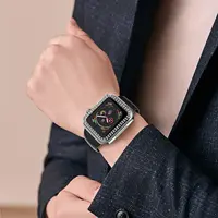Verre scintillant diamant + couvercle pour boîtier de montre Apple 45/41mm 46/42mm 44/40mm, écran HD en verre trempé iWatch 11 10 9 8 7 6 5 SE 6