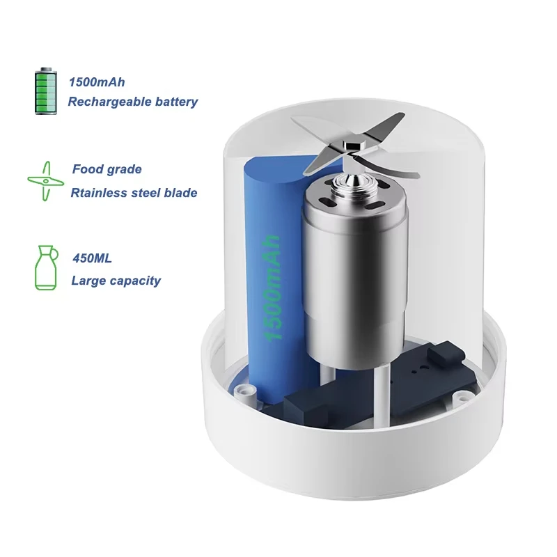 New Rechargeable Mixers Fruit Juicers USB Portable Juicers Bottle Mini Fast Electric Blender Smoothie Ice Outdoor Camping Maker 5