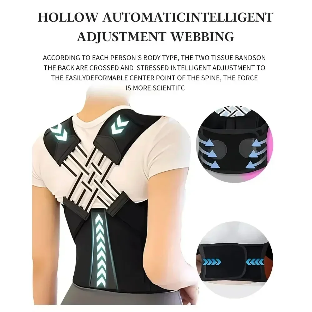 Back Brace Posture Corrector for Women and Men Shoulder Straightener Adjustable Full Back Support Upper and Lower Pain Relief 3