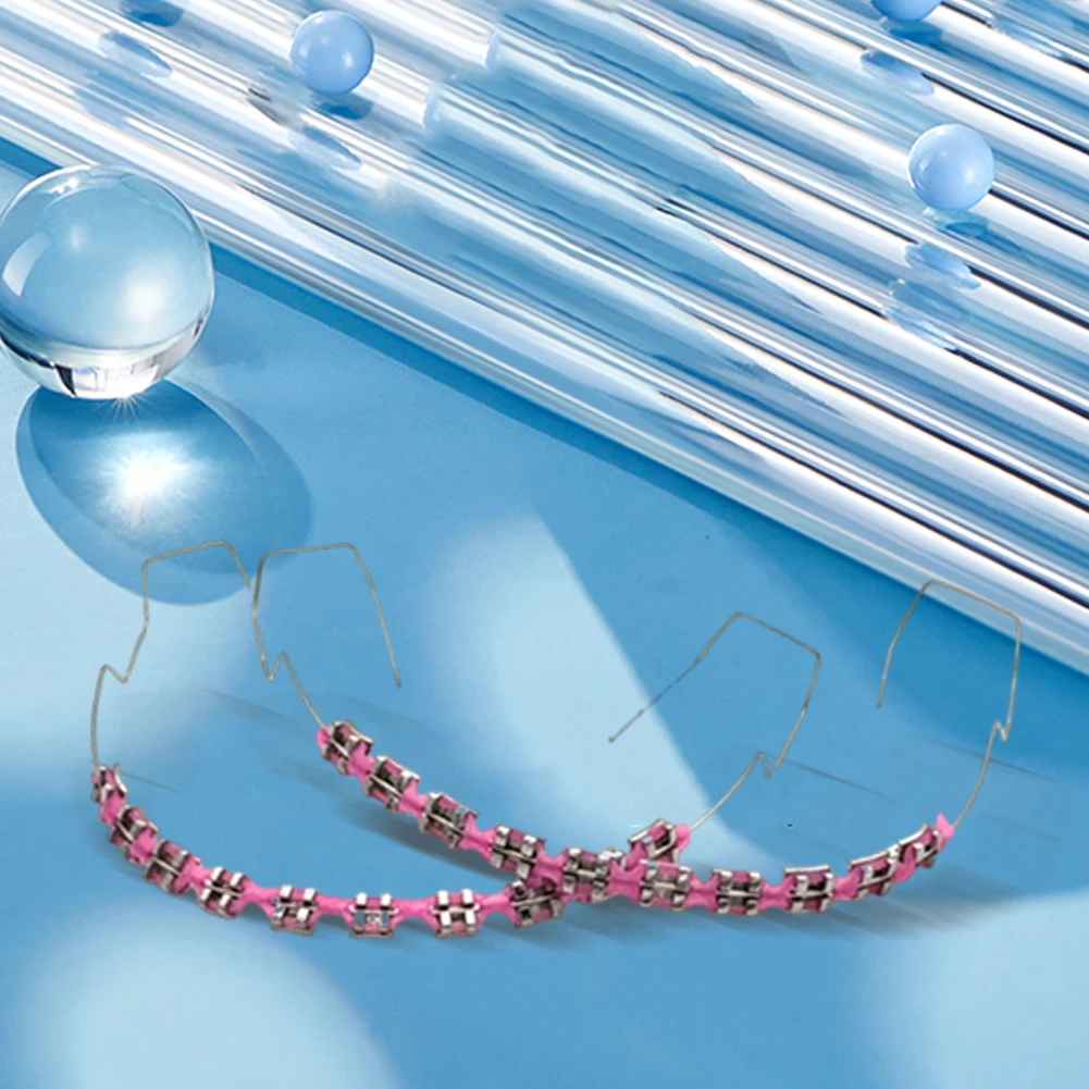 Temporary Tooth Decoration Dental Fake Braces with Metal Wires & Bracket Dental Metal Bracket with Ligature Ties for Tooth Decor